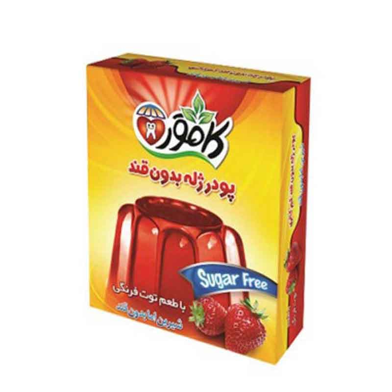 پودر ژله توت فرنگی کامور وزن 360 گرم