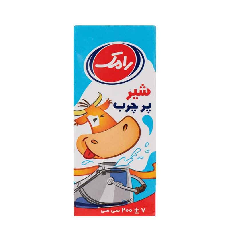 شیر پرچرب استریل رامک حجم 200 میلی لیتر