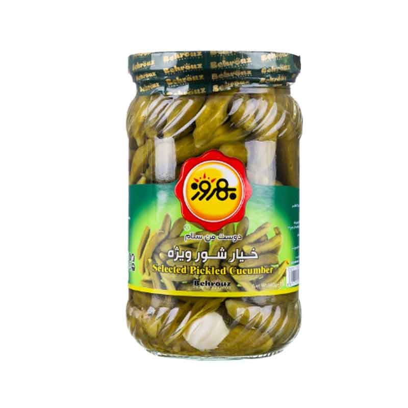 خیار شور ویژه شیشه بهروز وزن 660 گرم