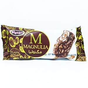 بستنی مگنولیا با روکش شکلات و بادام  دومینو