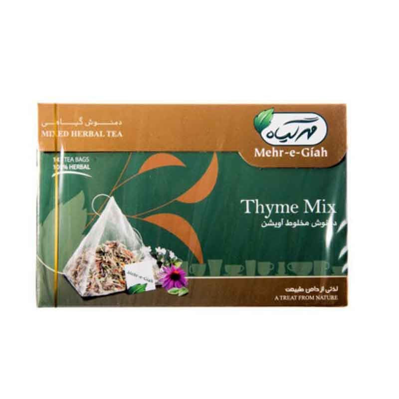 دمنوش آویشن و کاکوتی مهر گیاه بسته  14 عددی