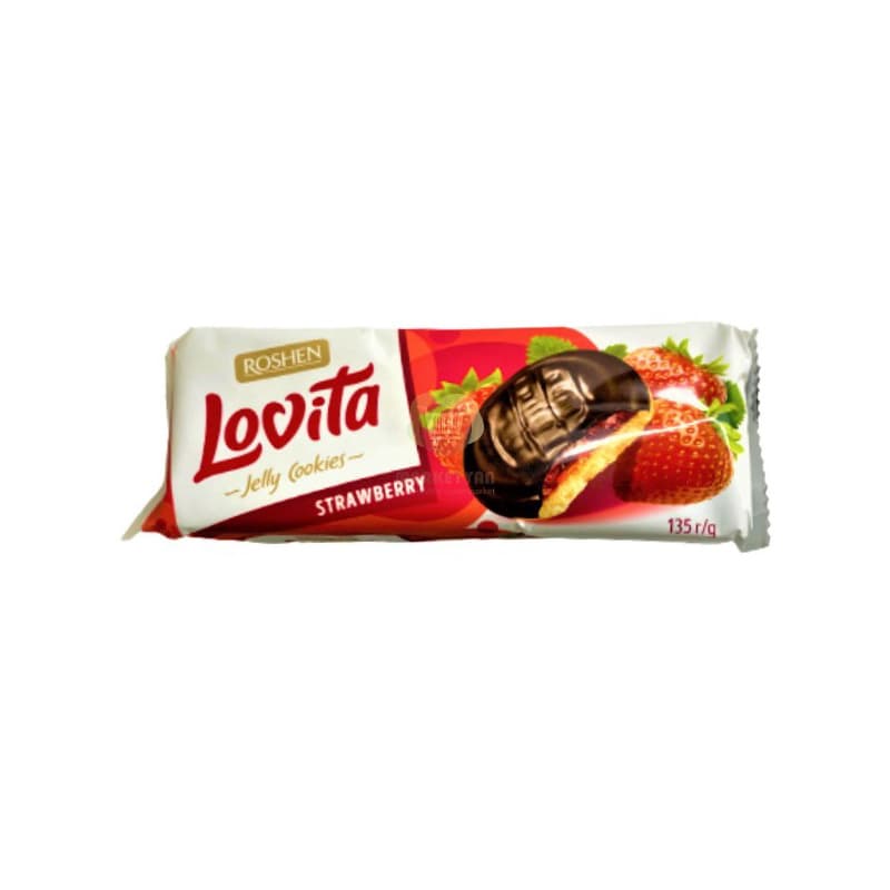 کوکی توت فرنگی روشن مدل لاویتا وزن 135 گرم