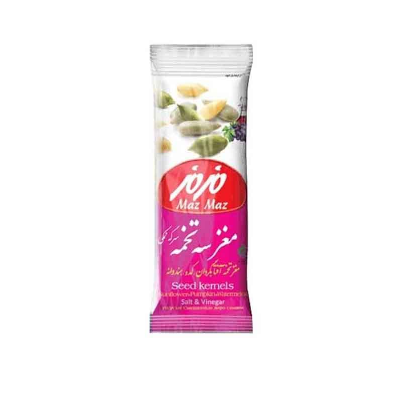 مغز سه تخمه مزمز طعم سرکه نمکی وزن 40 گرم