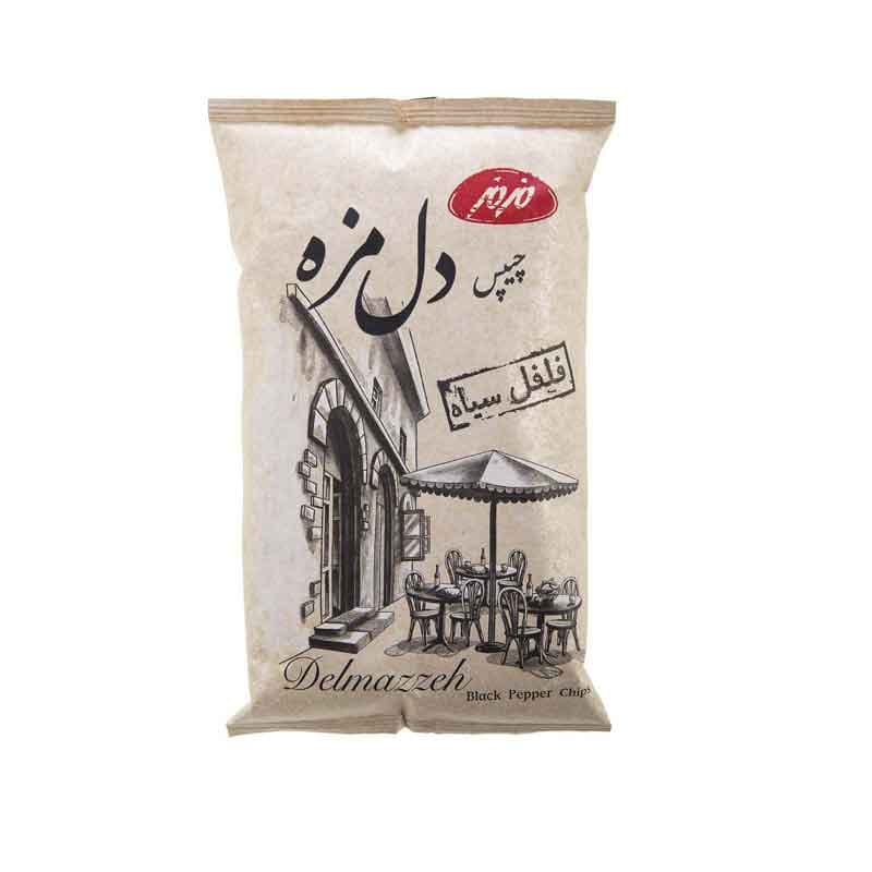چیپس دل مزه مزمز طعم فلفل سیاه وزن 90 گرم