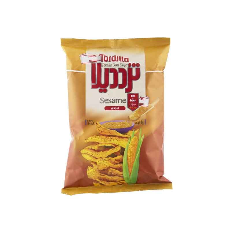 چیپس تردیلا طعم کنجدی وزن 80 گرم