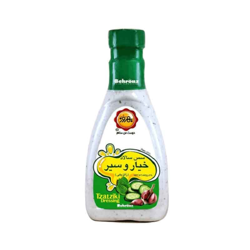 سس سالاد بهروز طعم خیار و سیر وزن 440 گرم