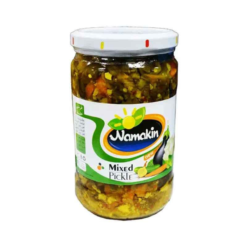 ترشی مخلوط شیشه نمکین وزن 1000 گرم