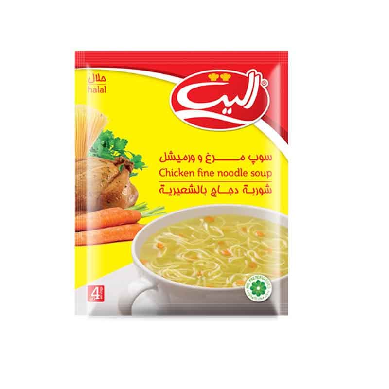 سوپ مرغ ورمیشل الیت وزن 70 گرم