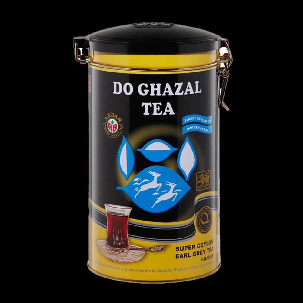 چای ممتاز سیلانی ارل گری قوطی 400 گرم دو غزال