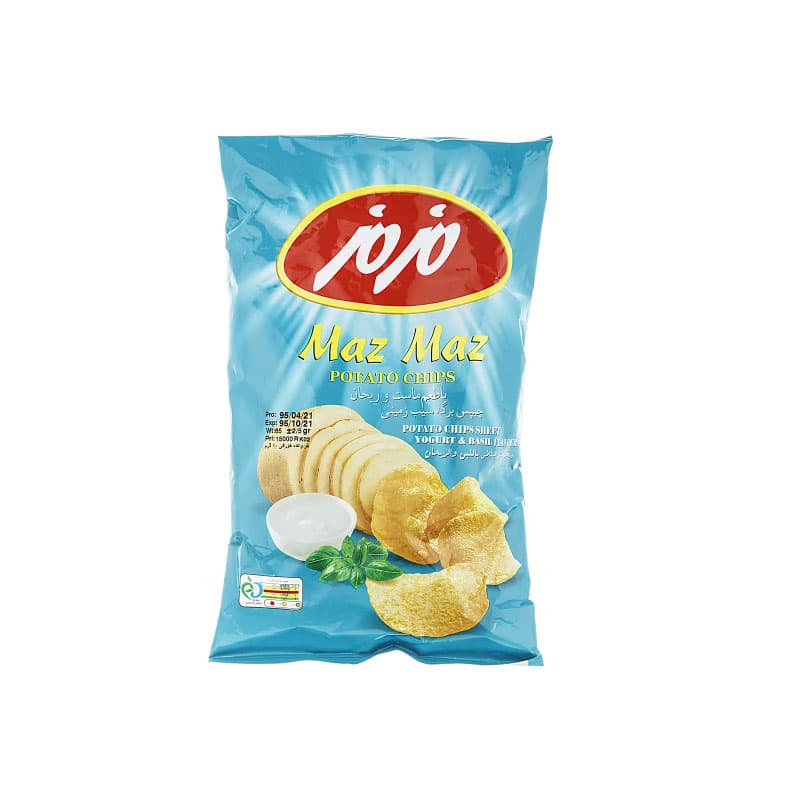 چیپس مزمز طعم ماست و ریحان وزن 60 گرم