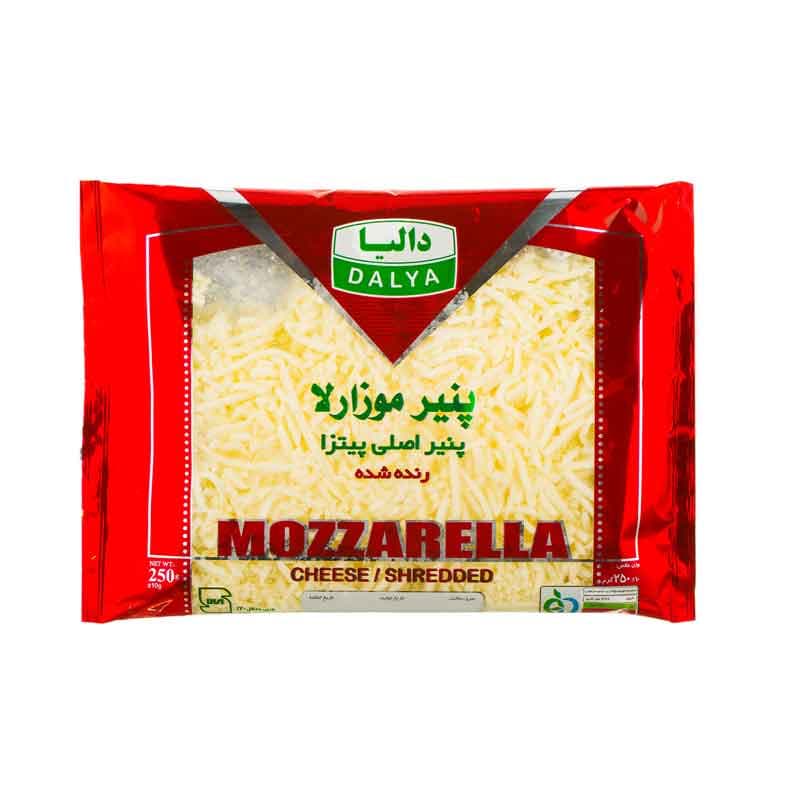 پنیر پیتزا رنده شده دالیا  مدل موزارلا پر چرب وزن 250 گرم