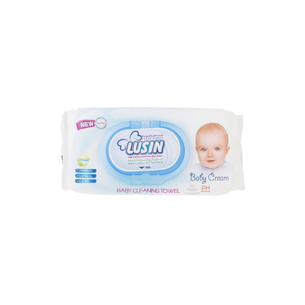 دستمال مرطوب ضد حساسیت پاک کننده و نرم کننده حاوی عصاره بابونه 60 عددی لوسین