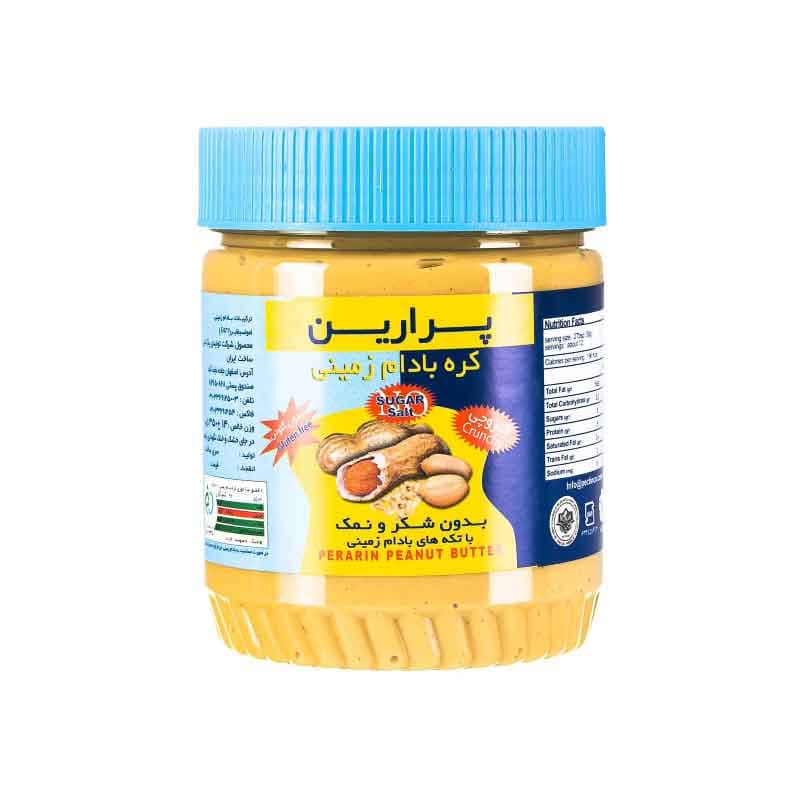 کره بادام زمینی پرارین بدون شکر و نمک و بدون گلوتن وزن 350 گرم