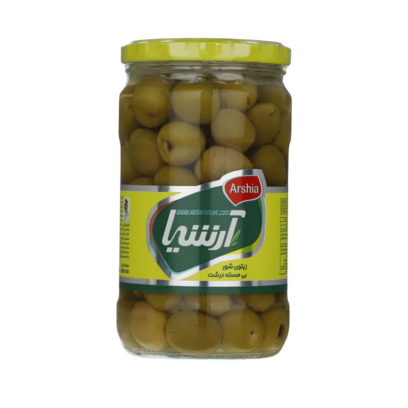زیتون سبز آرشیا مدل شور بی هسته وزن 660 گرم