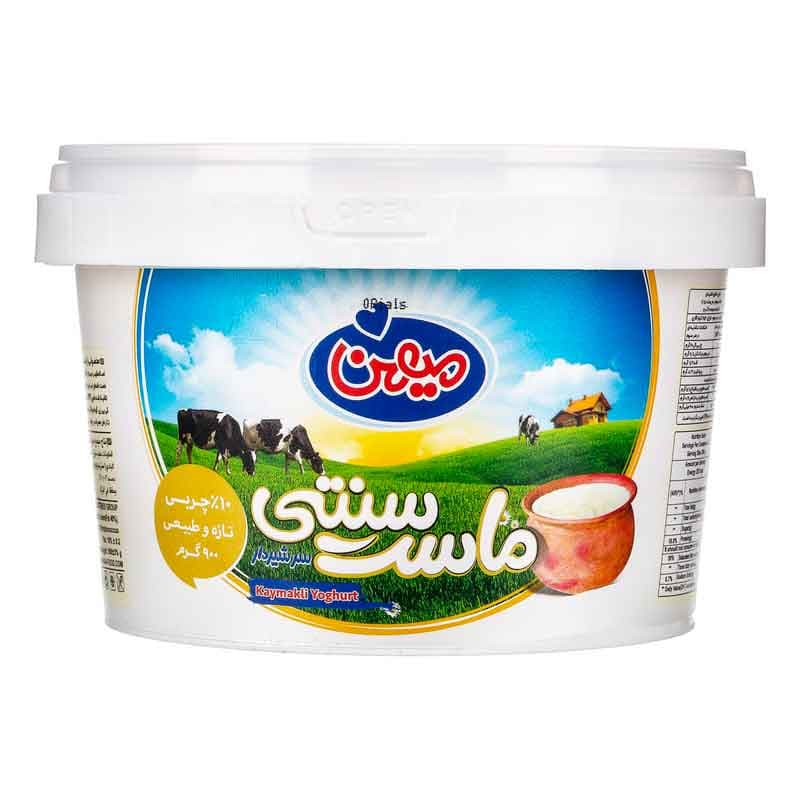 ماست سنتی  پر چرب میهن  سر شیر دار وزن 900 گرم