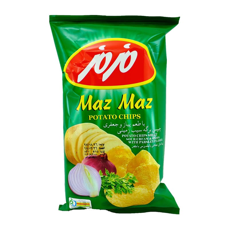 چیپس پیاز و جعفری مزمز وزن 60 گرم