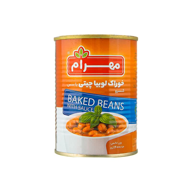 کنسرو خوراک لوبیا چیتی با سس مهرام