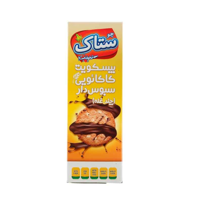 بیسکوییت ستاک مولتی پلاس کاکایویی سبوس دار(چند غله) وزن 340 گرم