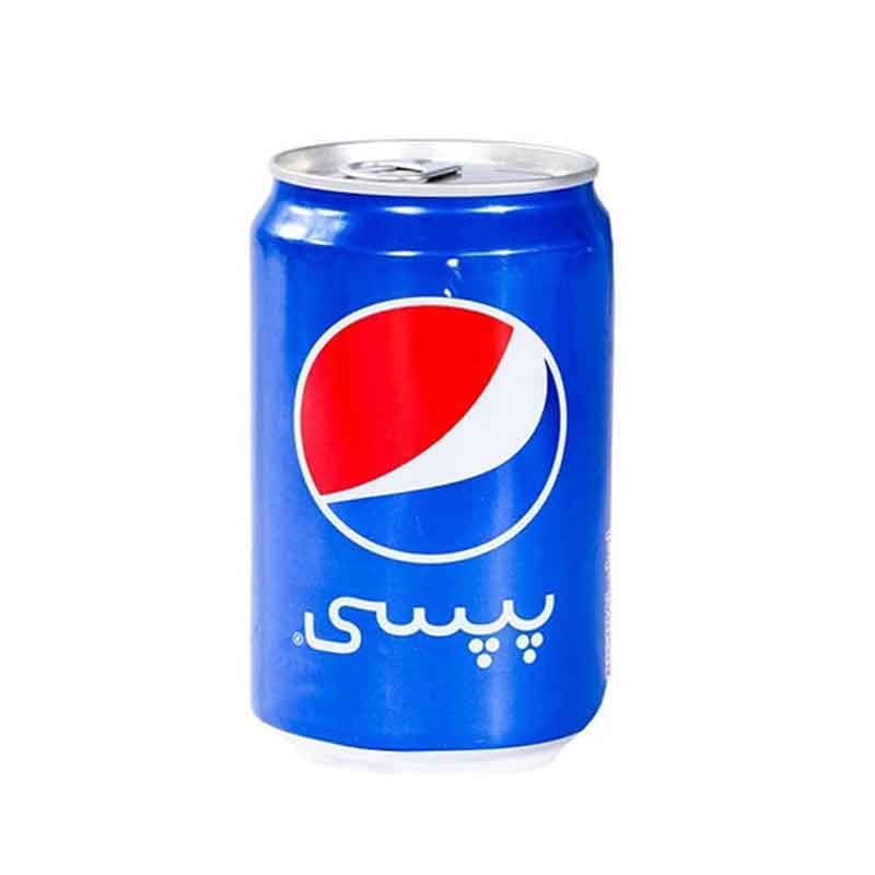 نوشابه قوطی پپسی حجم 330 میلی لیتر