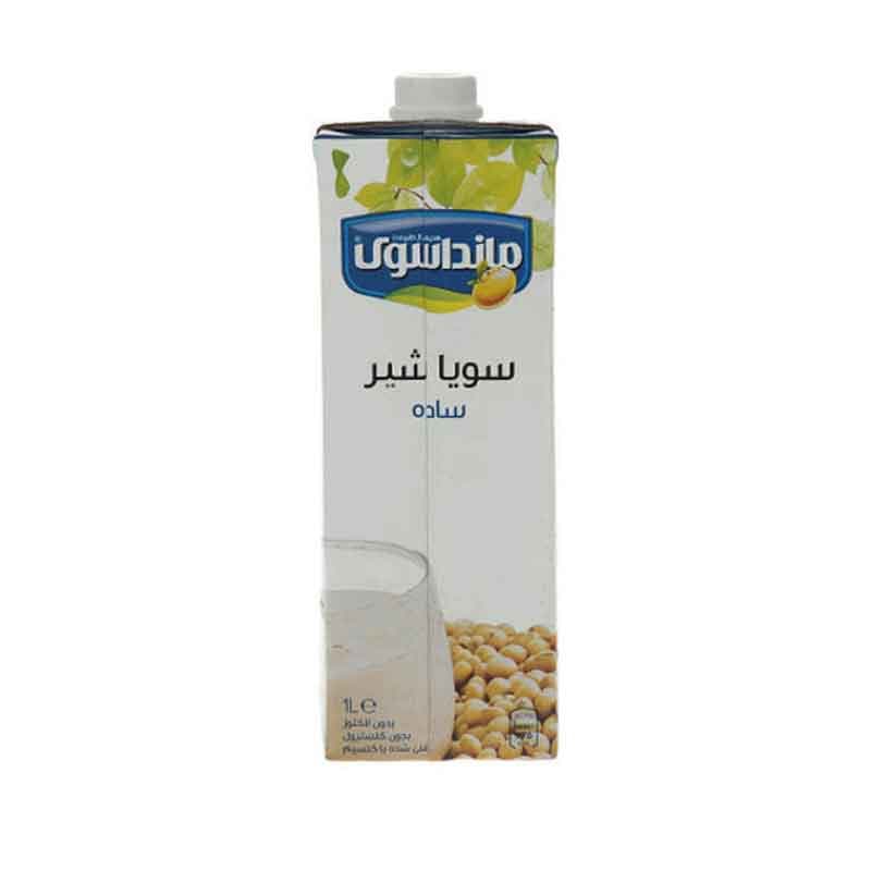 شیر سویا ساده مانداسوی حجم 1 لیتر