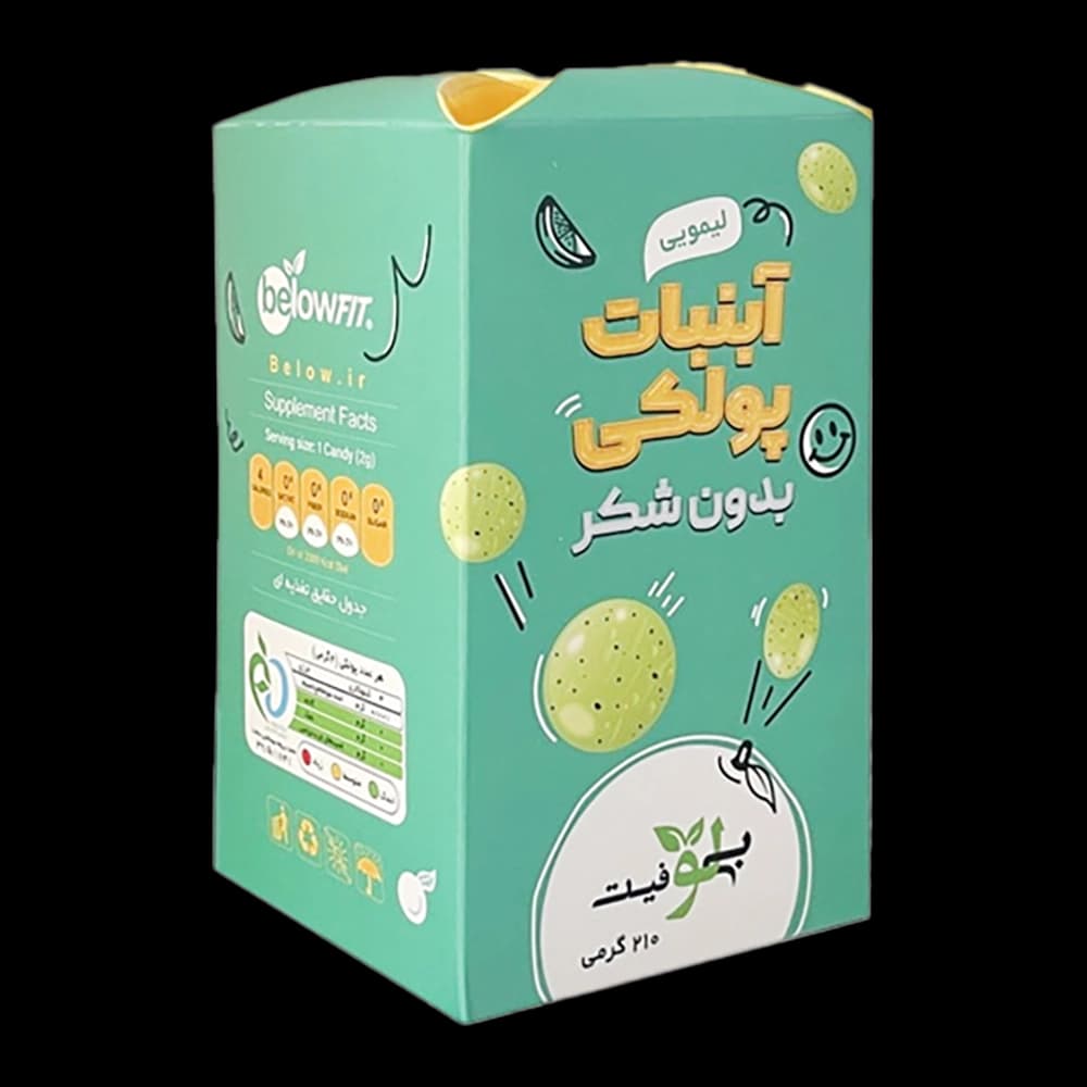 آبنبات پولکی بدون شکر لیمویی 210 گرم بیلو فیت