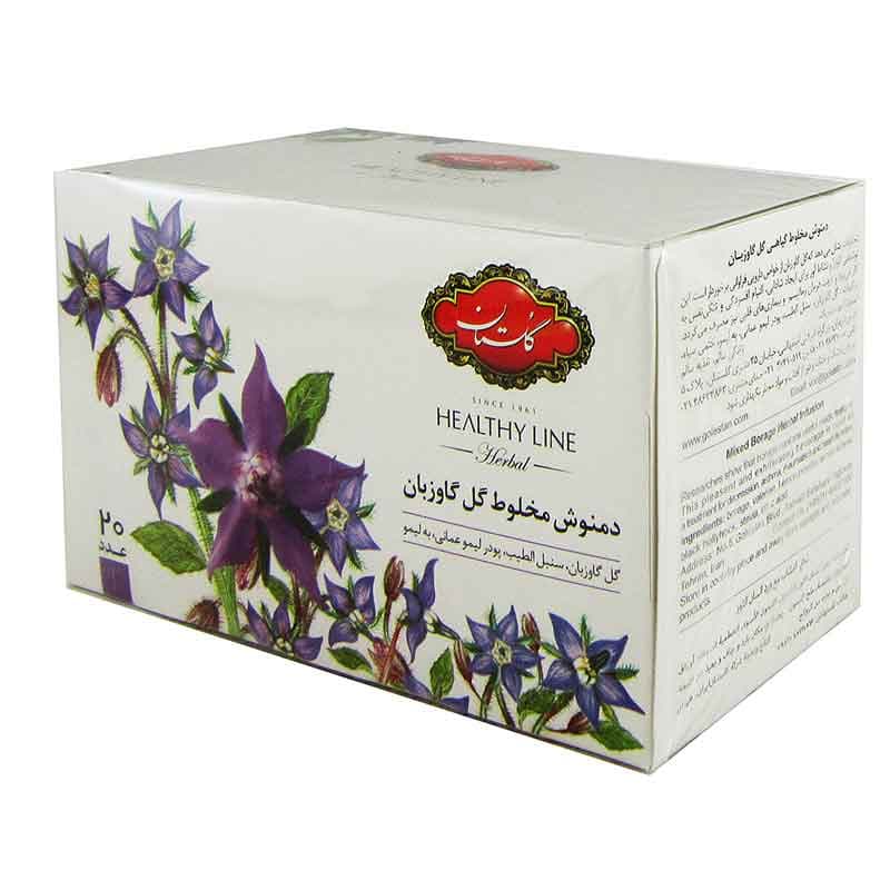دمنوش گیاهی گل گاو زبان گلستان بسته 20 عددی