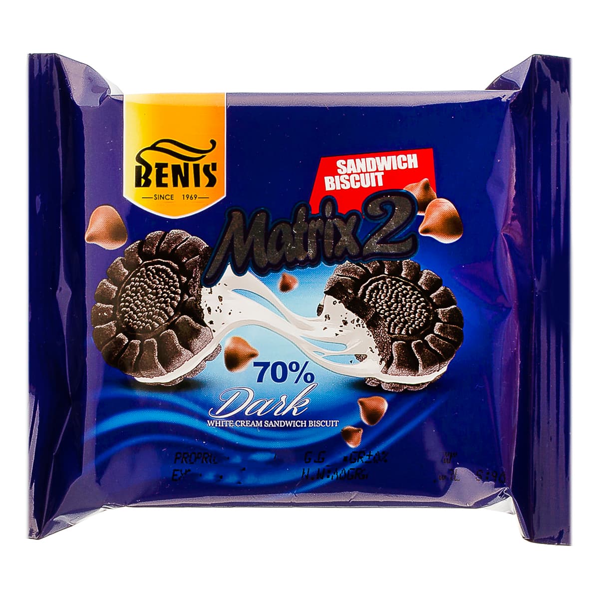 بیسکوییت ماتریکس کرم وانیل 80گرم  بنیس