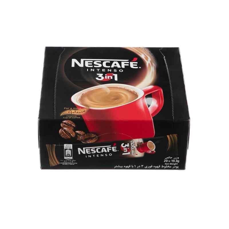 قهوه فوری سه در یک نسکافه مدل اینتنسو بسته 20 عددی