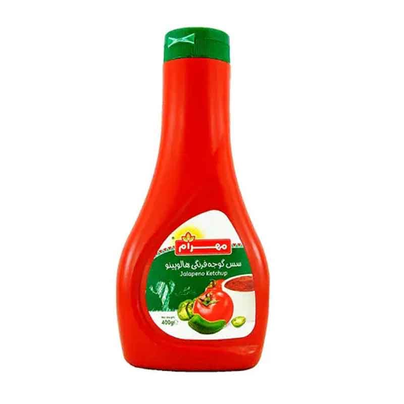 سس گوجه فرنگی فلفل مهرام مدل هالوپینو وزن 400گرم