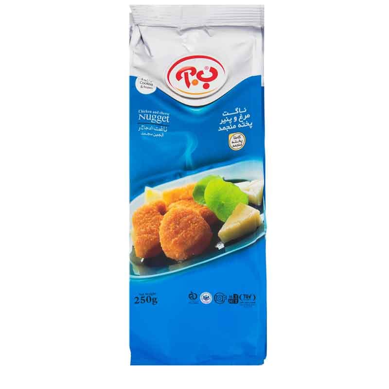 ناگت مرغ و پنیر ب.آ وزن 250 گرم