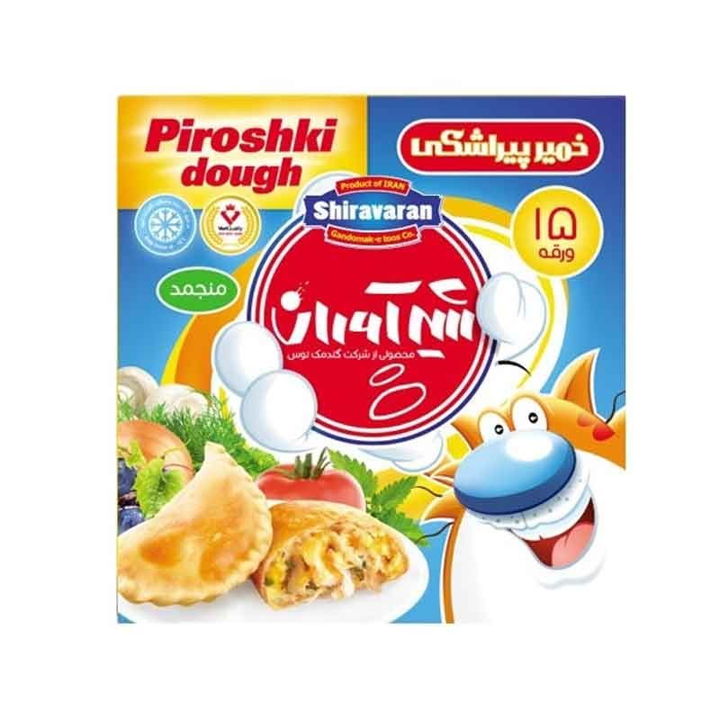خمیر پیراشکی شیرآوران وزن 500 گرم بسته 12 عددی