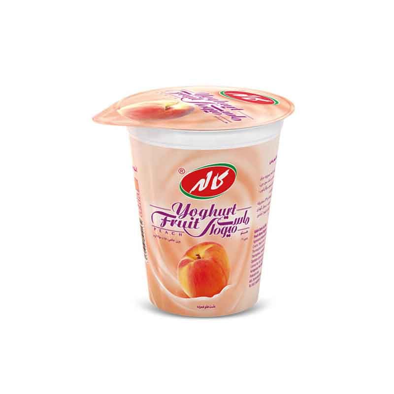 ماست میوه ای کاله طعم هلو وزن 450 گرم