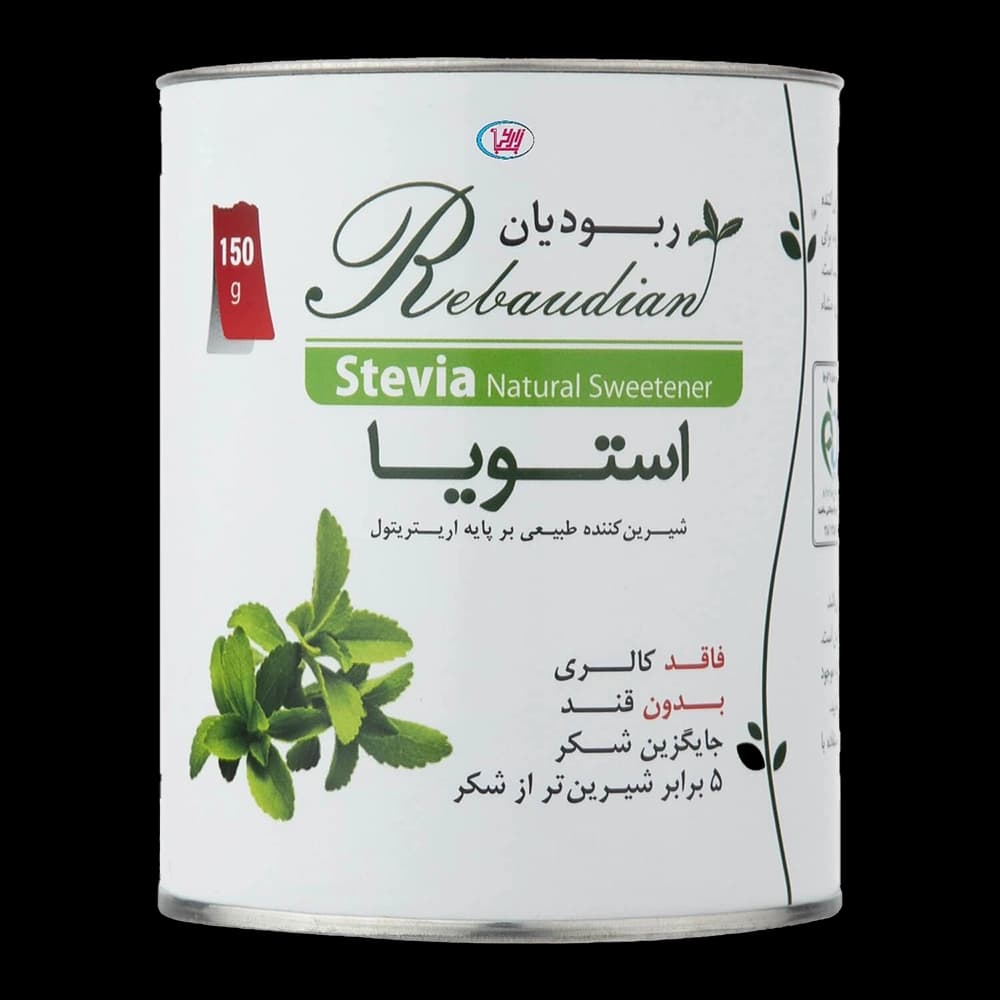 پودر شیرین کننده استویا قوطی 150گرم ربودیان