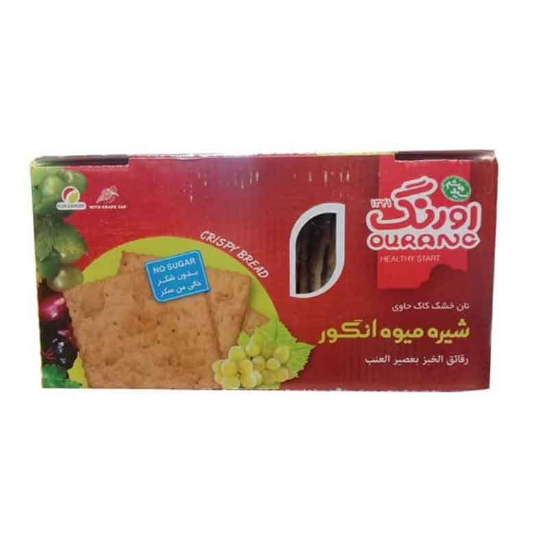 نان خشک اورنگ حاوی  آرد جو و شیره انگور وزن 380 گرم