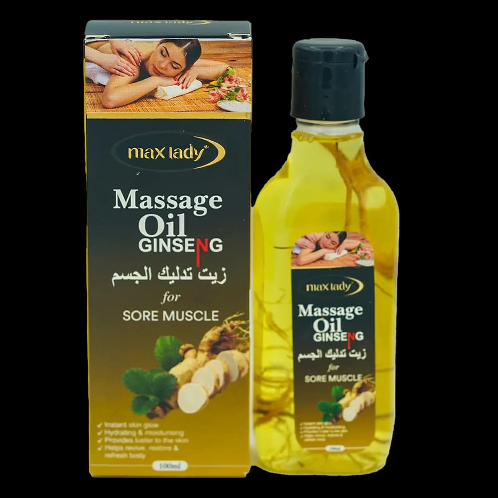 روغن ماساژ بدن حاوی جينسينگ مناسب درد عضلانی 100 ميل مكس ليدی