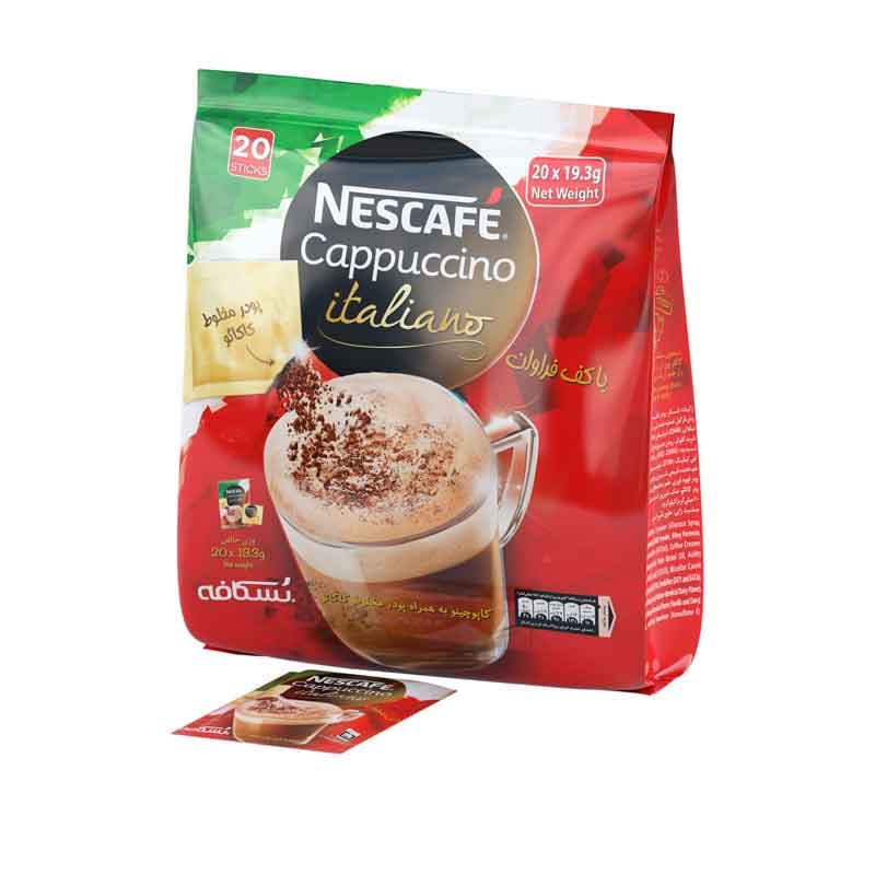 کاپوچینو به همراه پودر کاکایو نسکافه بسته 20عددی