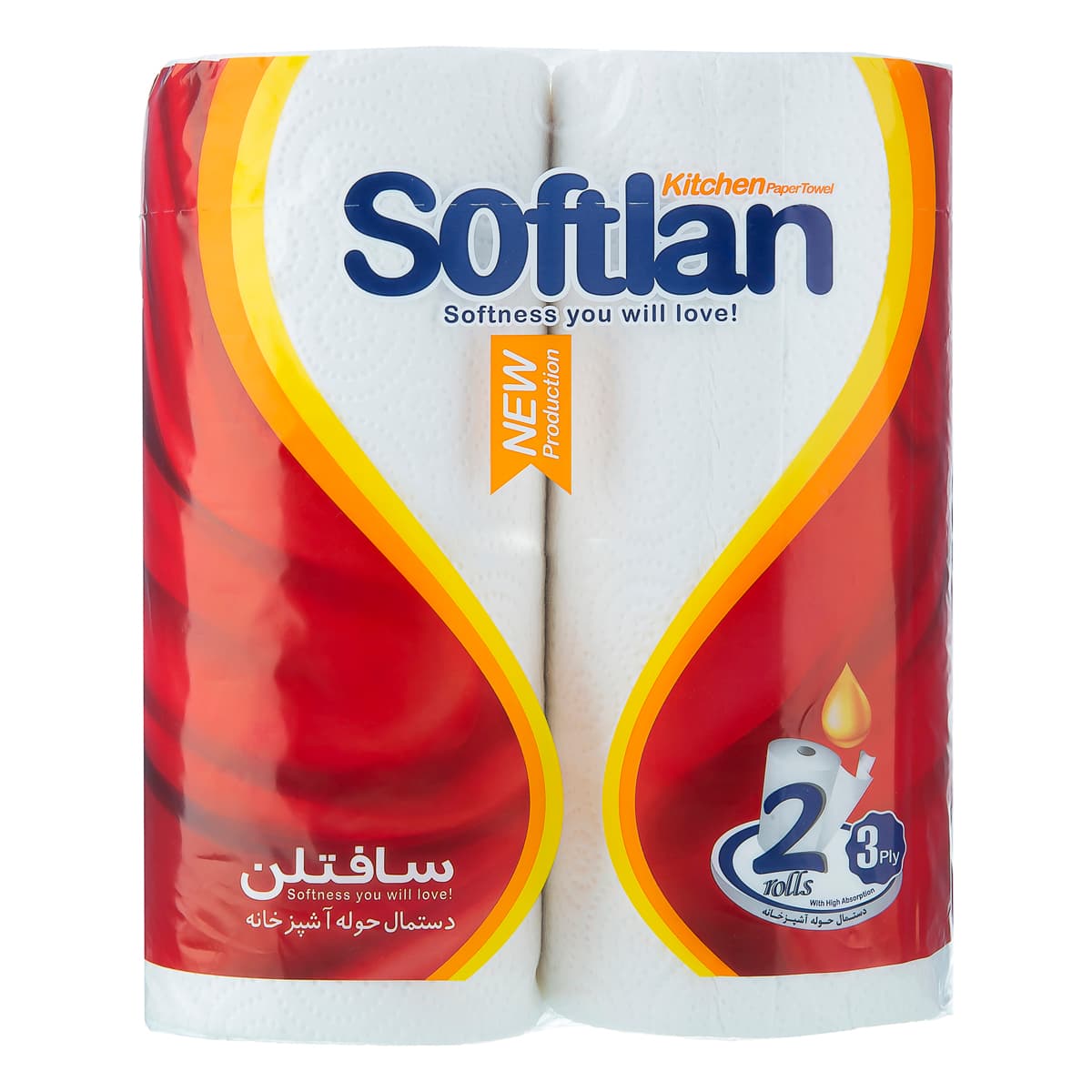 دستمال حوله کاغذی سافتلن مخصوص آشپزخانه بسته 2 عددی
