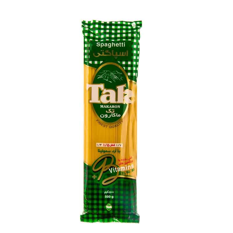 ماکارونی اسپاگتی  تک ماکارون قطر 1.5  وزن 500 گرم