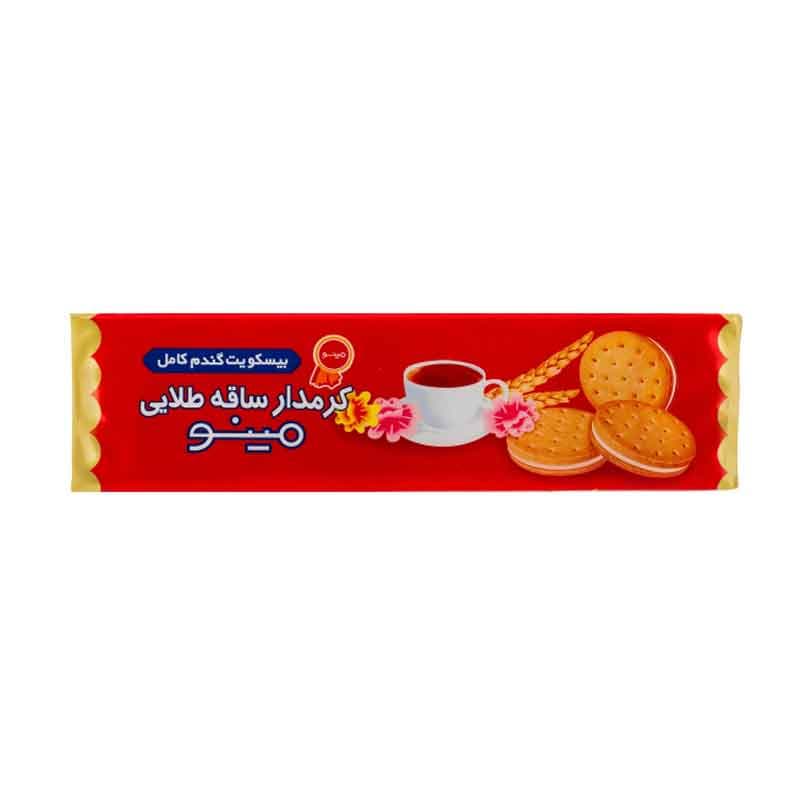 بیسکویت کرمدار ساقه طلایی مینو وزن 192 گرم