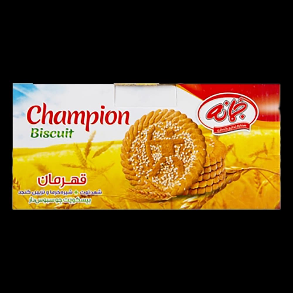 بیسکویت جو حاوی شهد توت و شیره خرما و تزیین کنجد قهرمان 700 گرم جمانه