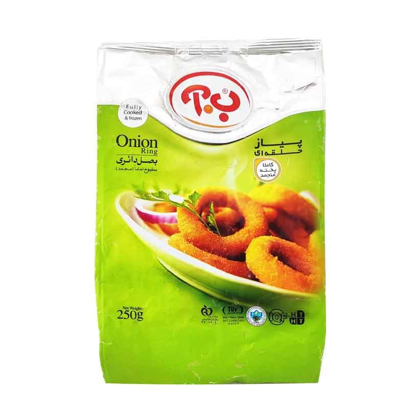 پیاز حلقه ای سوخاری  ب.آ وزن 250 گرم