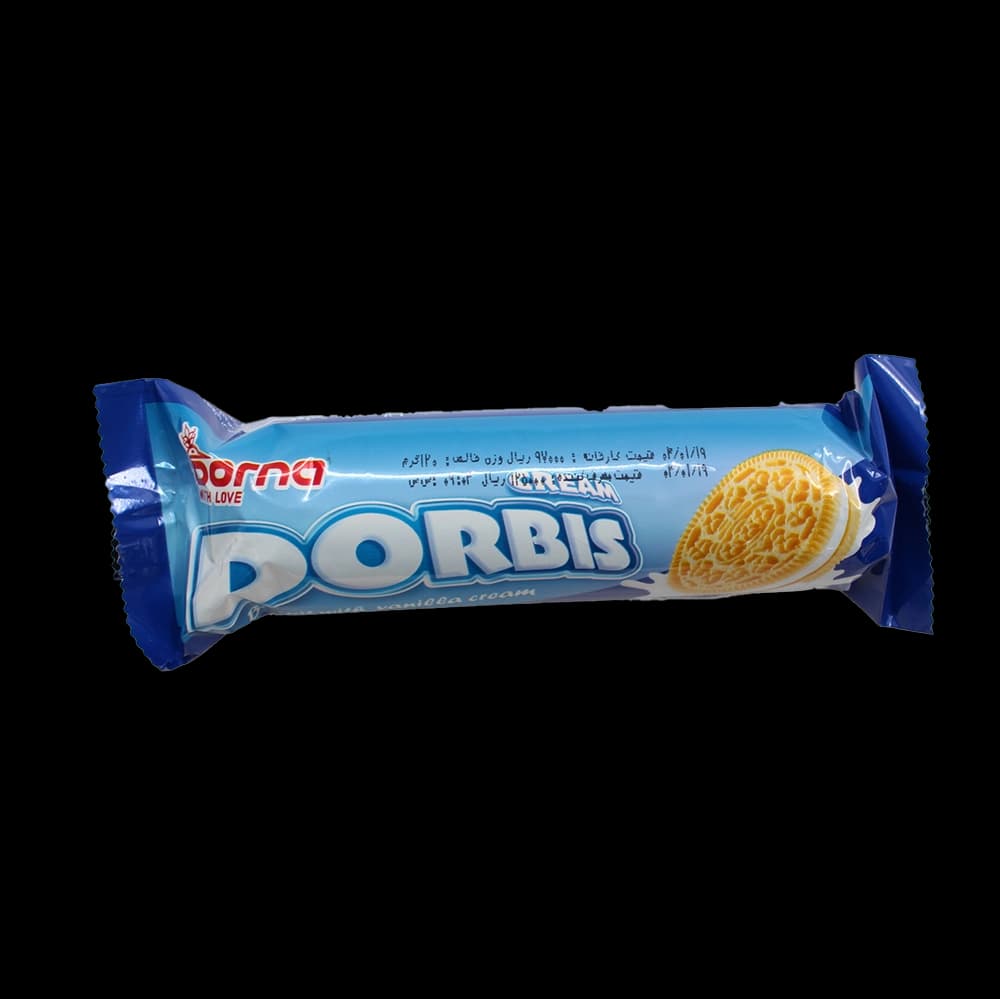 بیسکویت ساده با کرم وانیل دربیس 120 گرم درنا