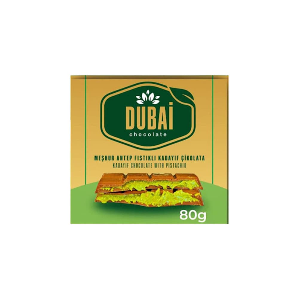شكلات دبی تخته ای با مغز كادايف و پسته 80 گرم آرتو