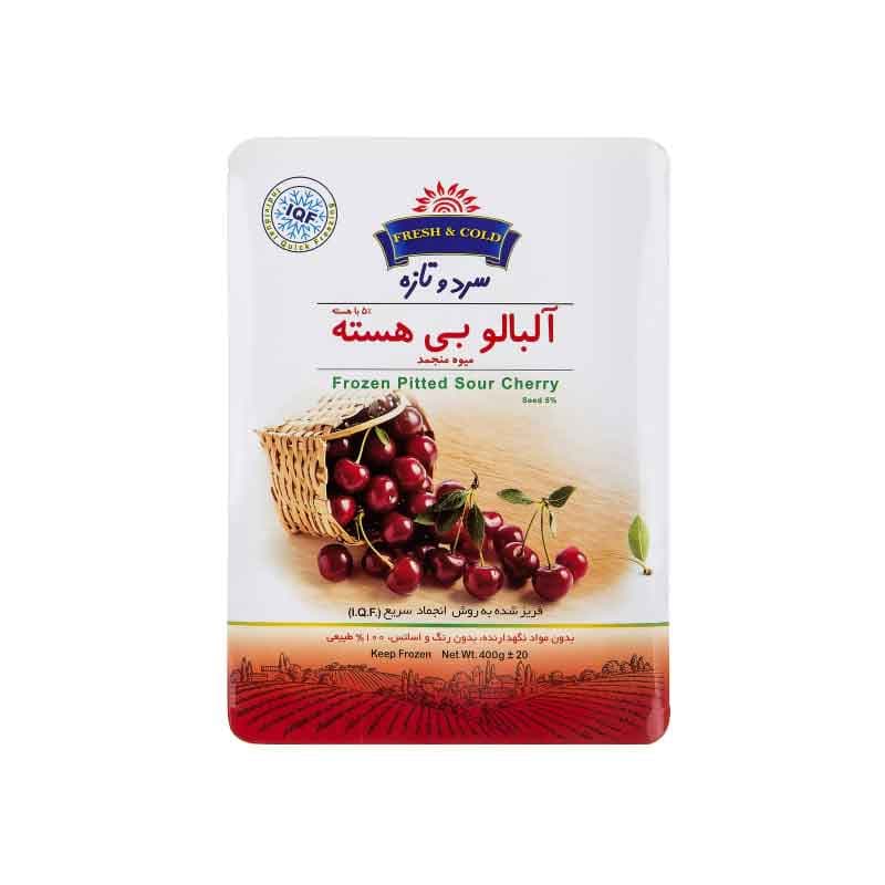 آلبالو بی هسته  سرد و تازه منجمد شده وزن 400 گرم