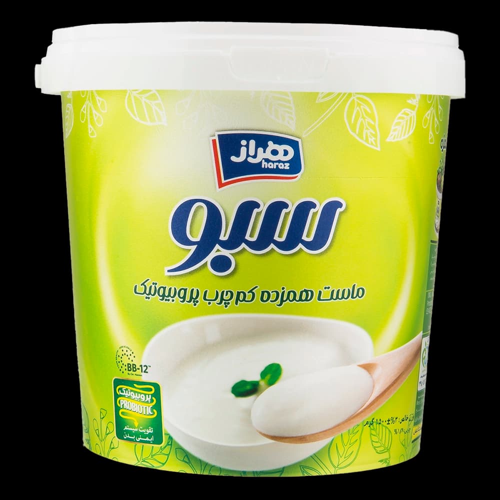 ماست سبو همزده کم چرب پروبیوتیک هراز