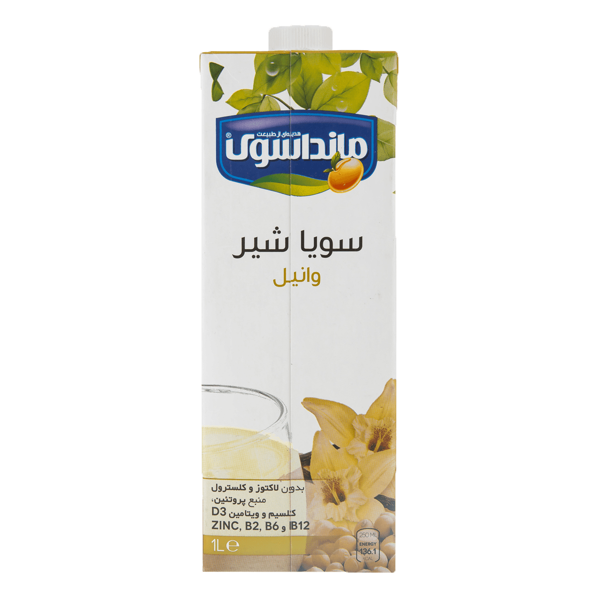 شیر سویا پاکتی مانداسوی طعم وانیل حجم 1000 میلی لیتر
