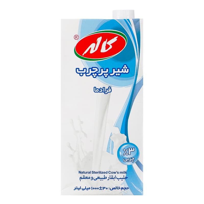 شیر تتراپک منشوری کاله 3% چربی حجم 1 لیتر