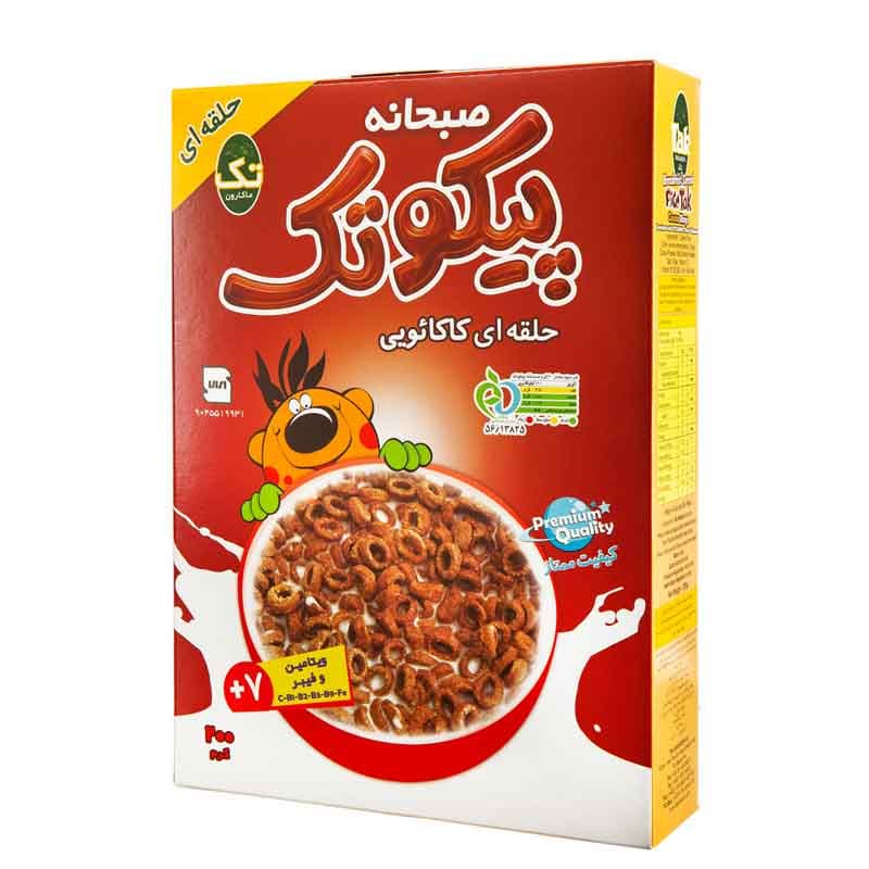 صبحانه پیکوتک تک ماکارون حلقه ای شکلاتی وزن 200 گرم