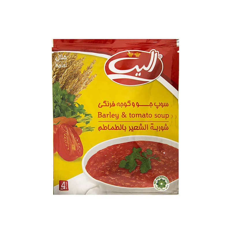 سوپ جو و گوجه فرنگی الیت وزن 65 گرم