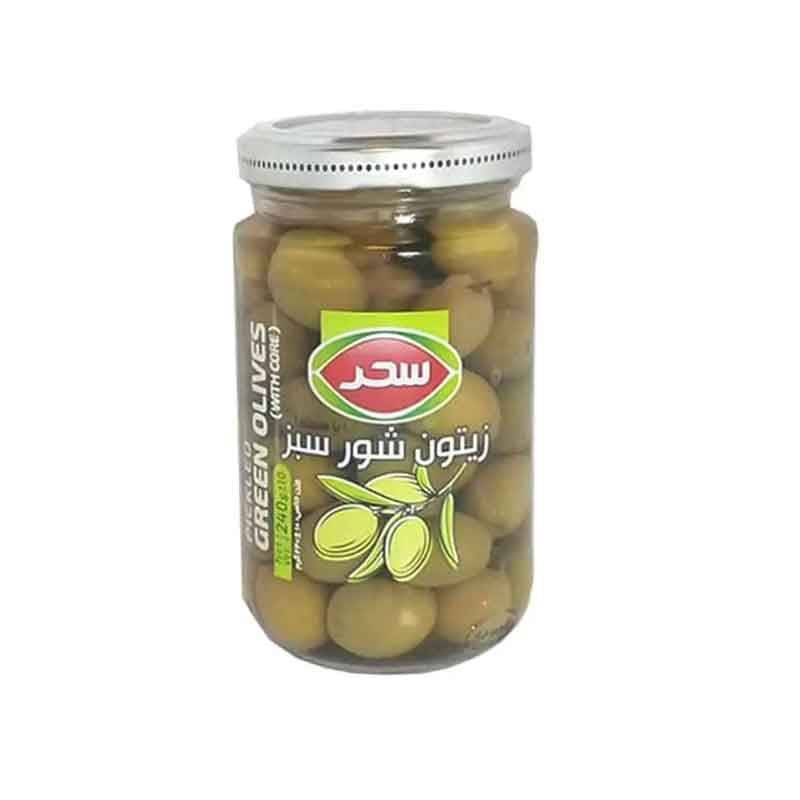 زیتون شور شیشه سحر وزن  240 گرم